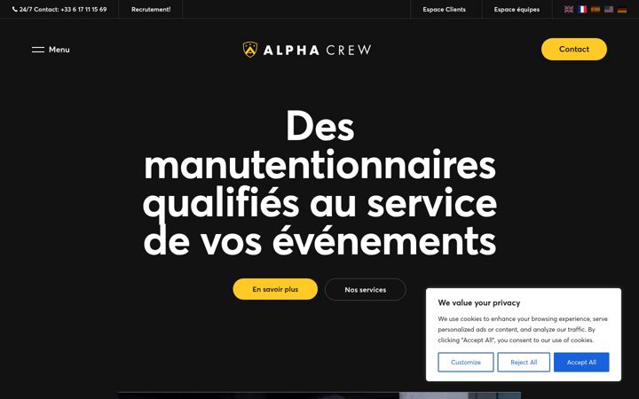 Екранна снимка на alphacrew.fr