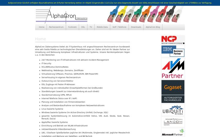 Screenshot of alphacron.de