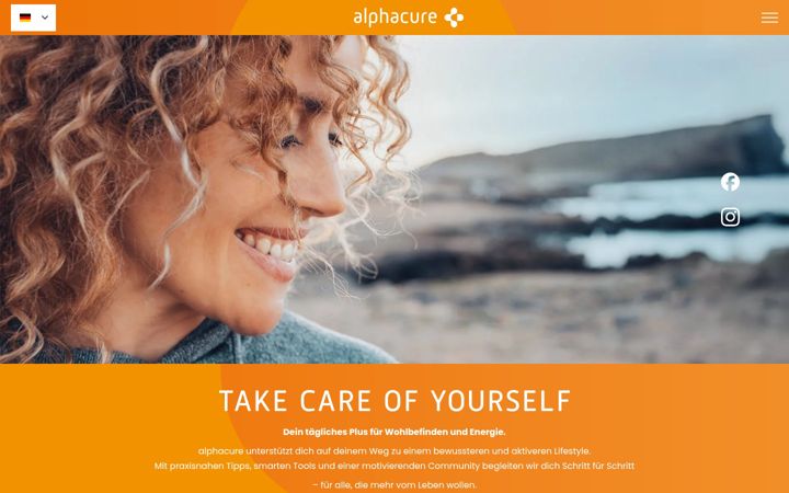 Screenshot of alphacure.de