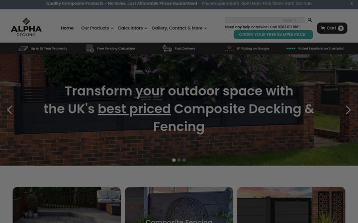 Screenshot of alphadecking.co.uk