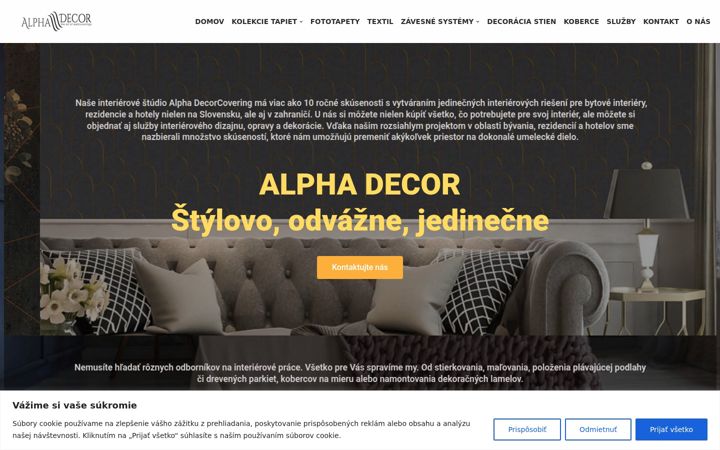 Екранна снимка на alphadecor.sk