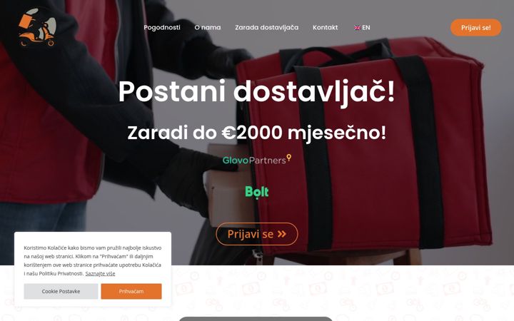 Екранна снимка на alphadelivery.hr