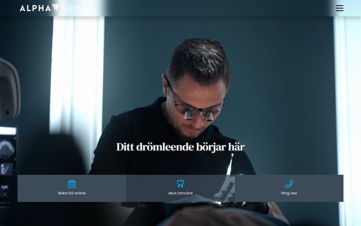 Екранна снимка на alphadental.se