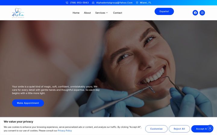 Екранна снимка на alphadentaldesigns.com
