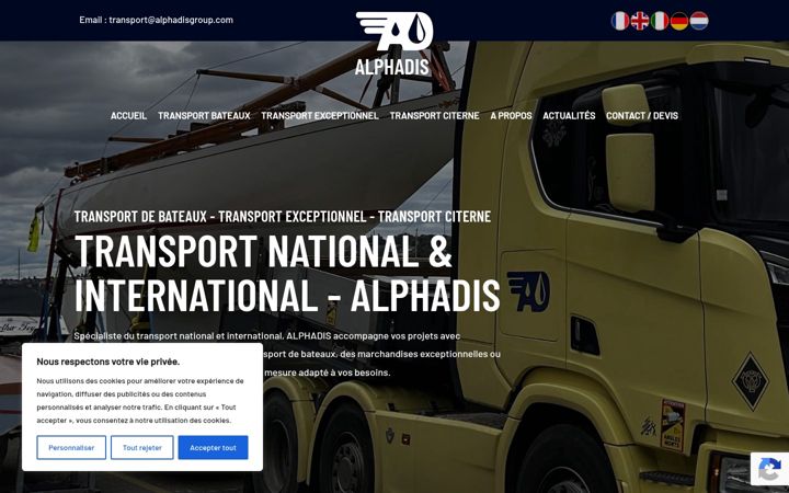 Screenshot of alphadisgroup.com