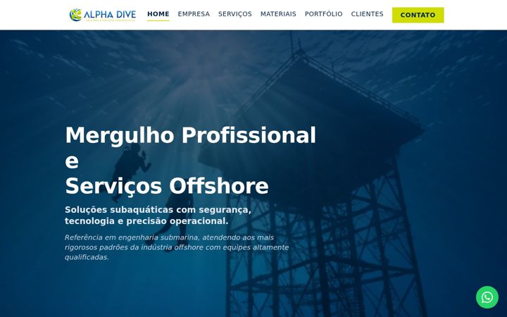 Screenshot of alphadiveservicos.com.br