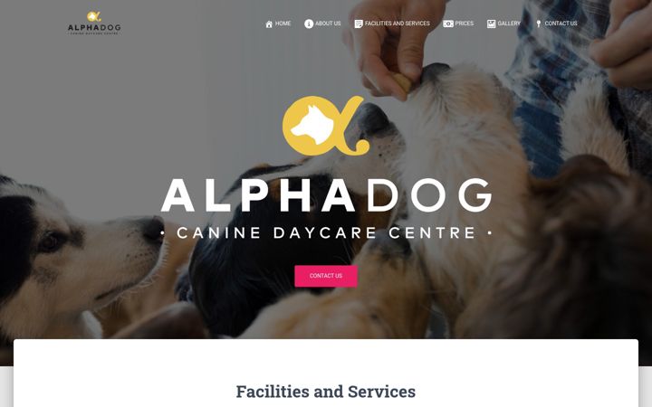 Skjámynd af alphadogdaycare.com