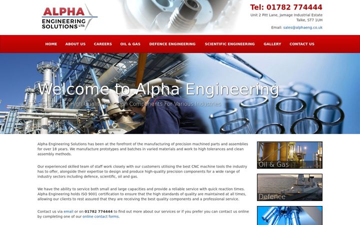 Screenshot of alphaeng.co.uk
