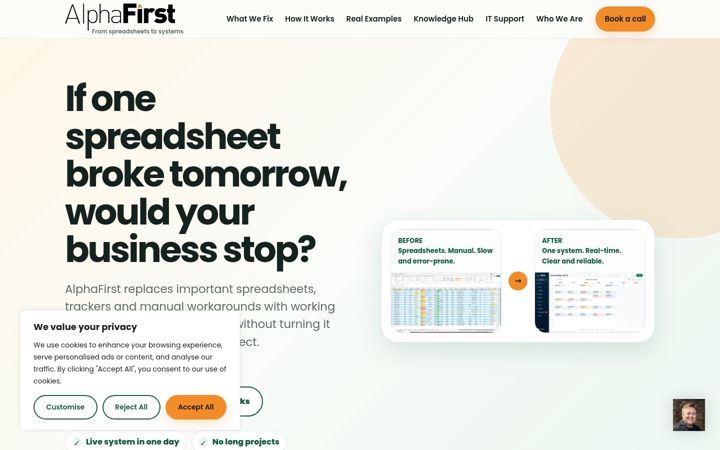 Screenshot of alphafirst.net