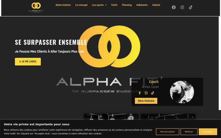 Screenshot of alphafit.fr
