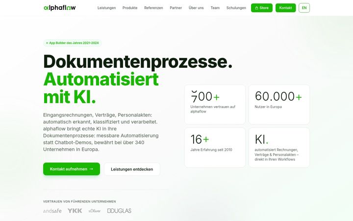 Screenshot of alphaflow.de