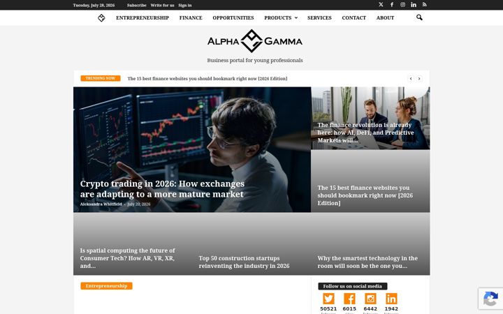 Screenshot of alphagamma.eu