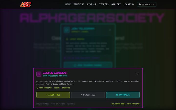 Screenshot of alphagearsociety.com