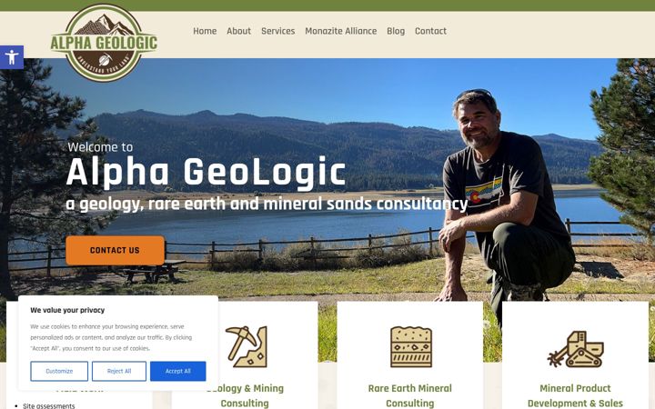 Screenshot of alphageologic.com