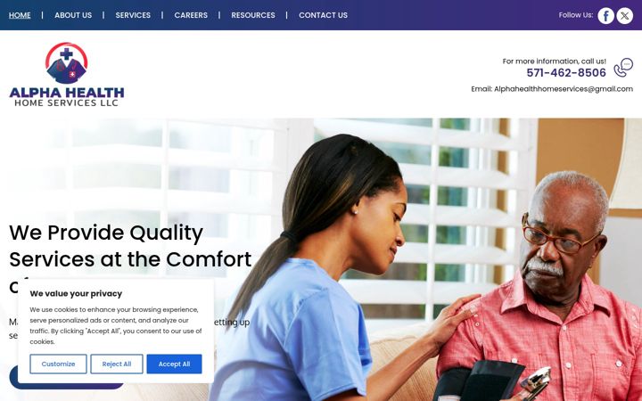 Capture d'écran de alphahealthhomeservices.com