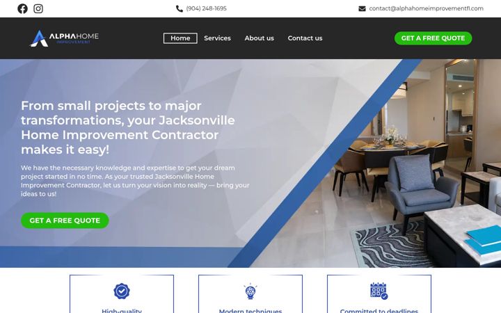 Screenshot of alphahomeimprovementfl.com
