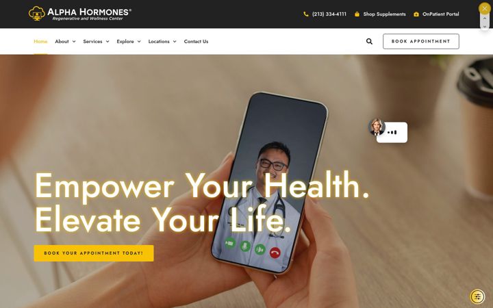 Screenshot of alphahormones.com