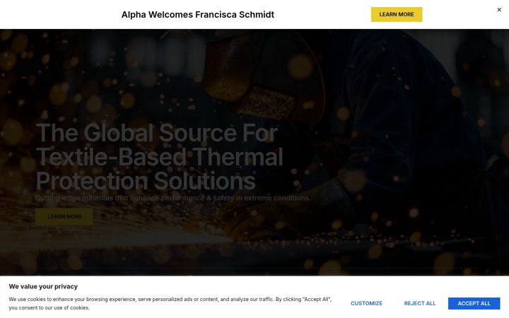 Screenshot of alphainc.com