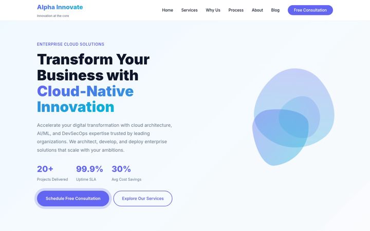 Screenshot of alphainnovate.io