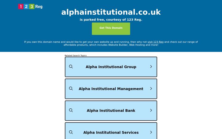 Screenshot of alphainstitutional.co.uk
