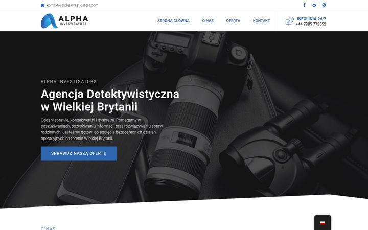 Screenshot of alphainvestigators.com