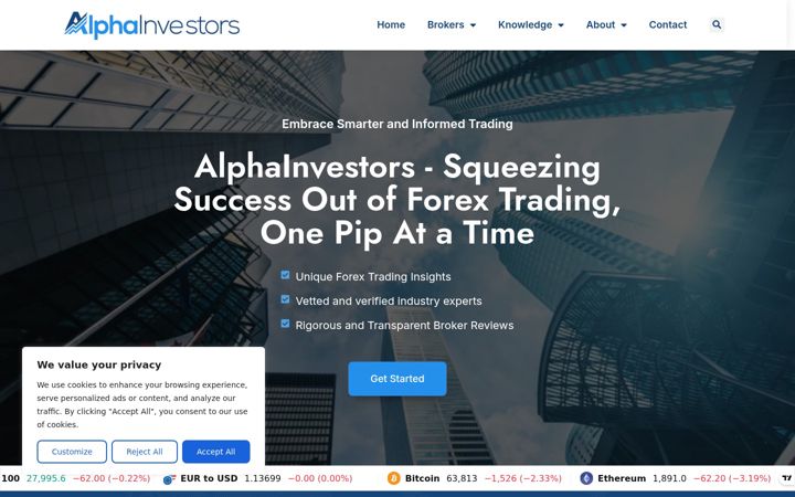 Screenshot stránky alphainvestors.com
