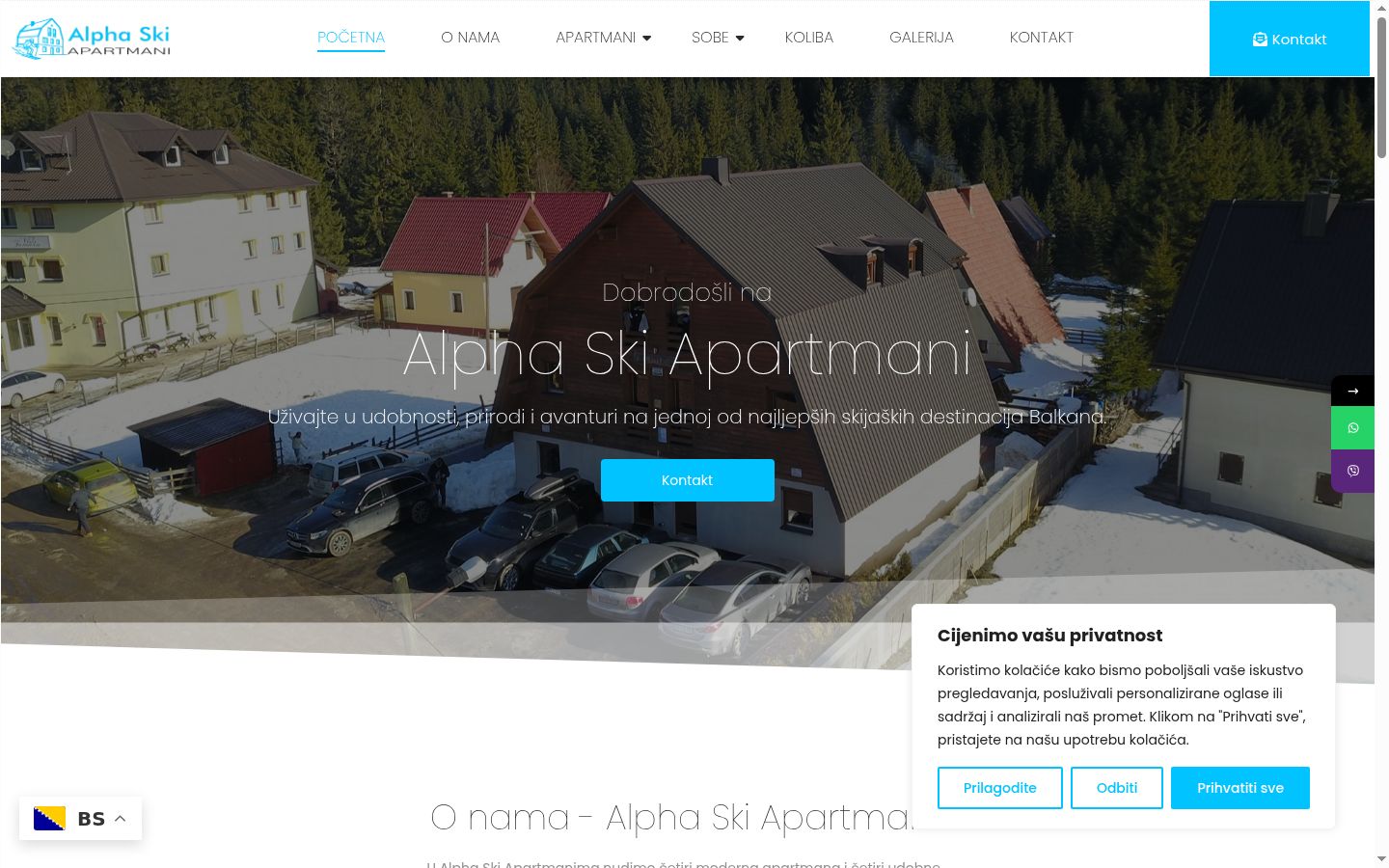 Screenshot del banner di consenso mostrato prima di qualsiasi interazione