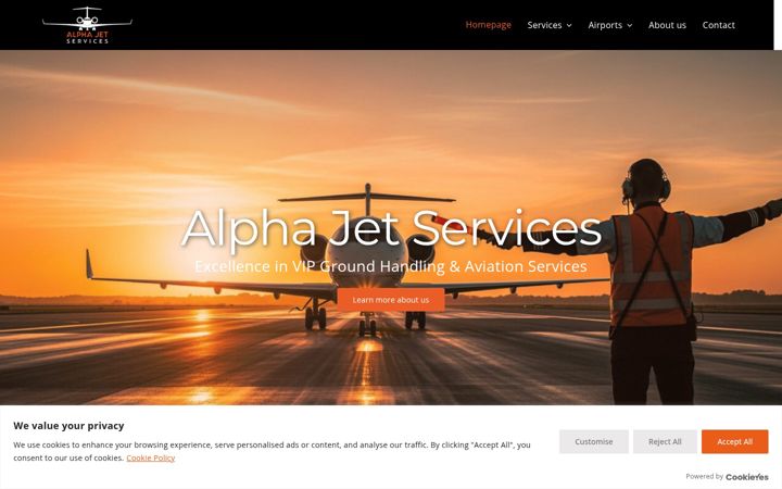 Screenshot stránky alphajetservices.com