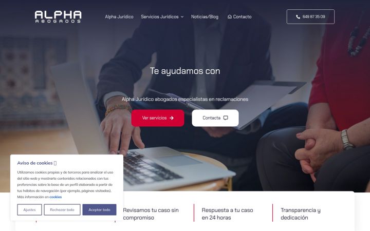 Screenshot van alphajuridico.com