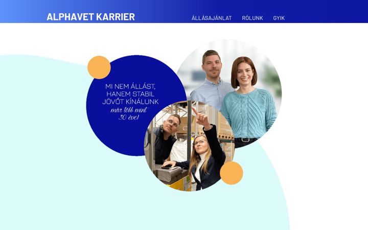 Screenshot stránky alphakarrier.hu