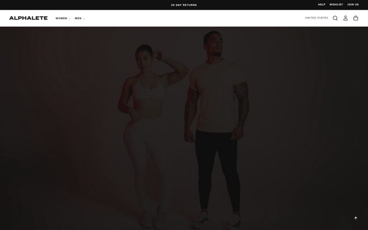 Screenshot of alphaleteathletics.com