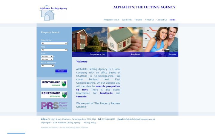 Screenshot of alphaletslettingagency.co.uk