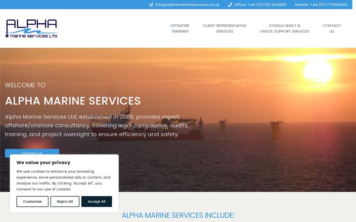 Zrzut ekranu alphamarineservicesltd.com