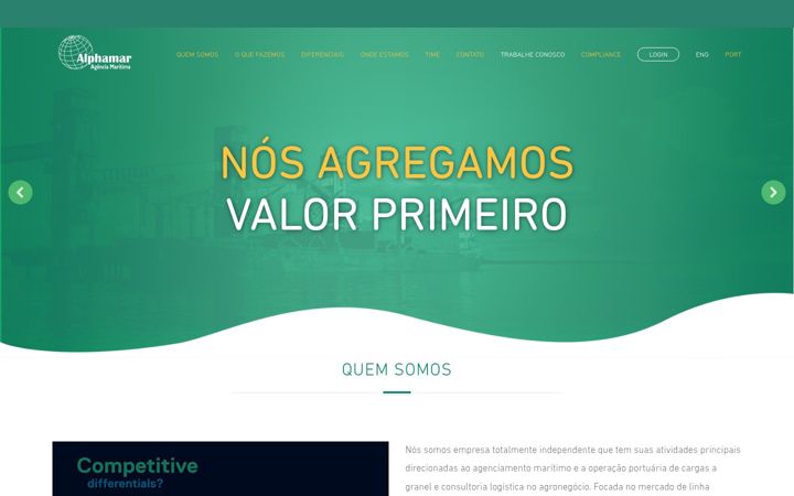 Ekraanipilt saidist alphamarship.com.br