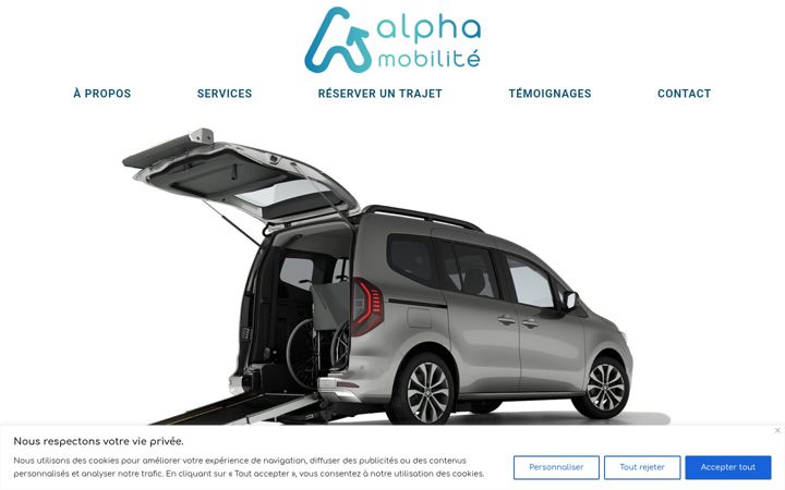 Screenshot van alphamobilite.fr