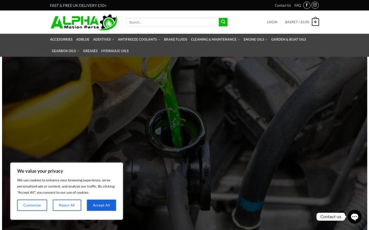 Screenshot von alphamotionparts.com