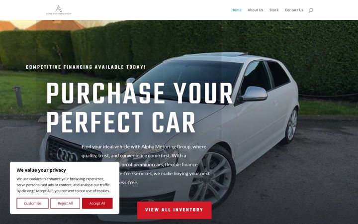Screenshot van alphamotoringgroup.co.uk