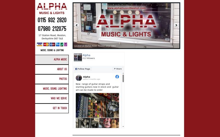 Screenshot of alphamusicilkeston.com