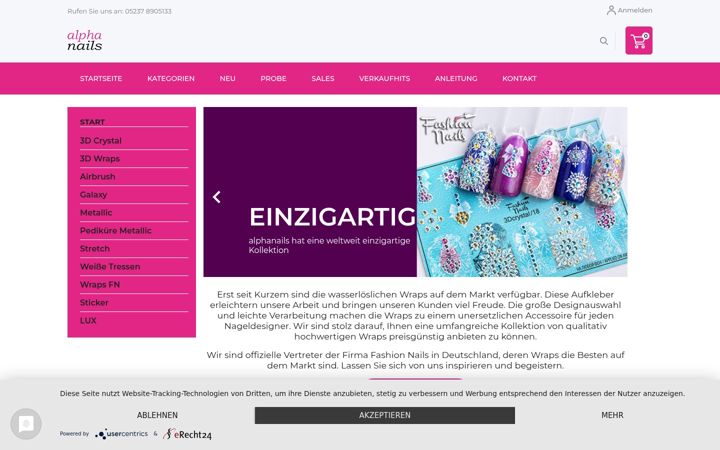 Screenshot of alphanails-shop.de