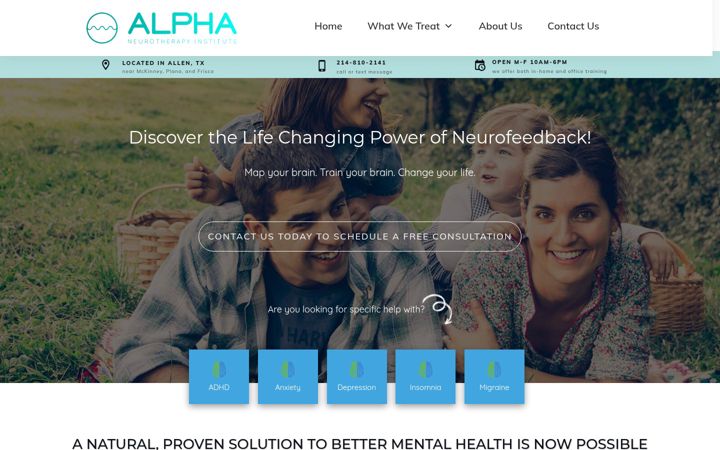 Screenshot of alphaneurotherapy.com
