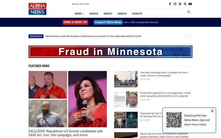 Screenshot of alphanews.org
