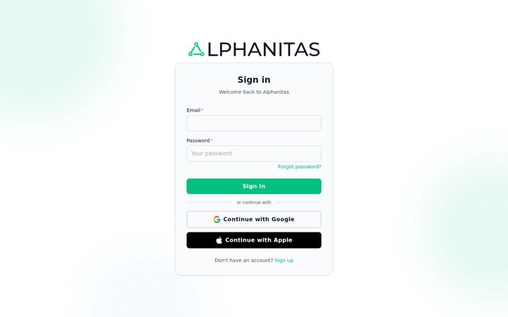 Screenshot of alphanitas.app
