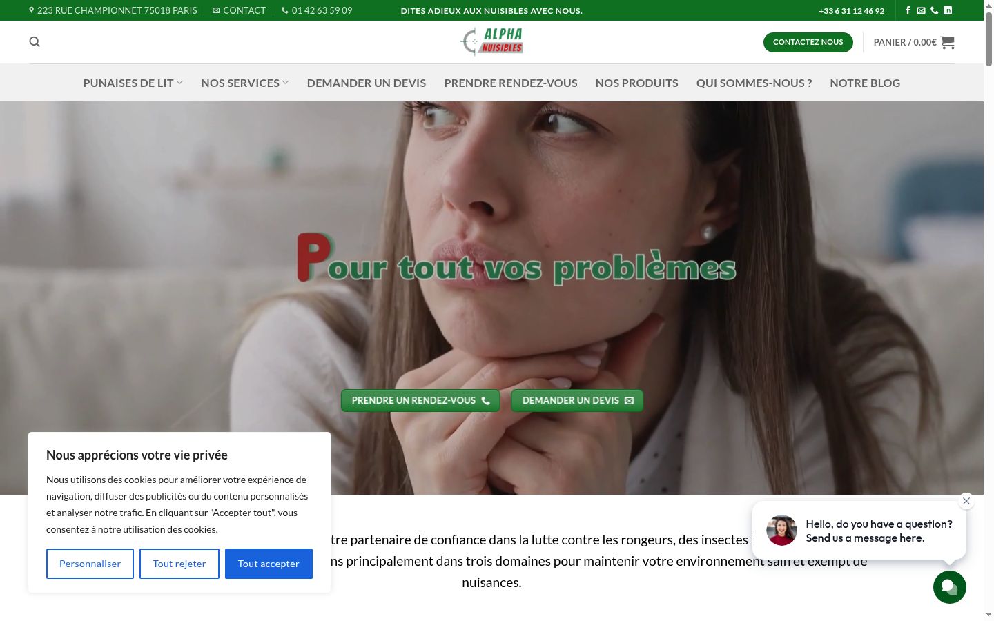 Captura de pantalla del banner de consentimiento mostrado antes de cualquier interacción