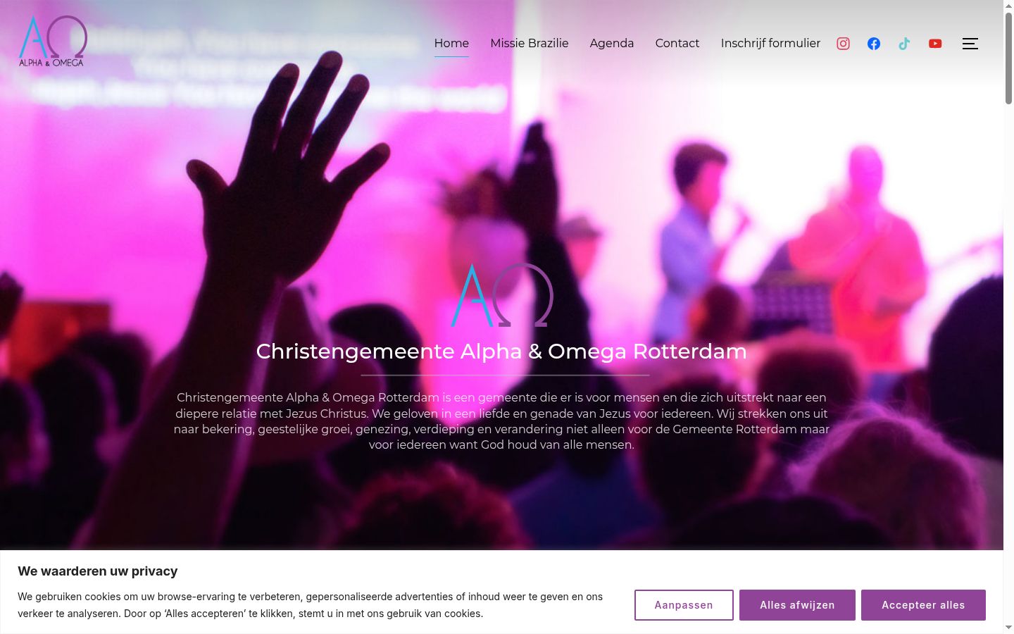 Captura de ecrã do banner de consentimento apresentado antes de qualquer interação