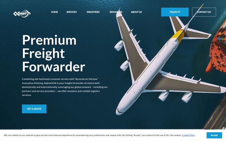 Screenshot of alphaorbitlogistics.com