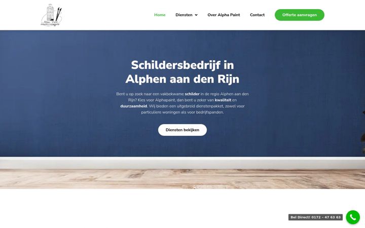 Skärmbild av alphapaint.nl