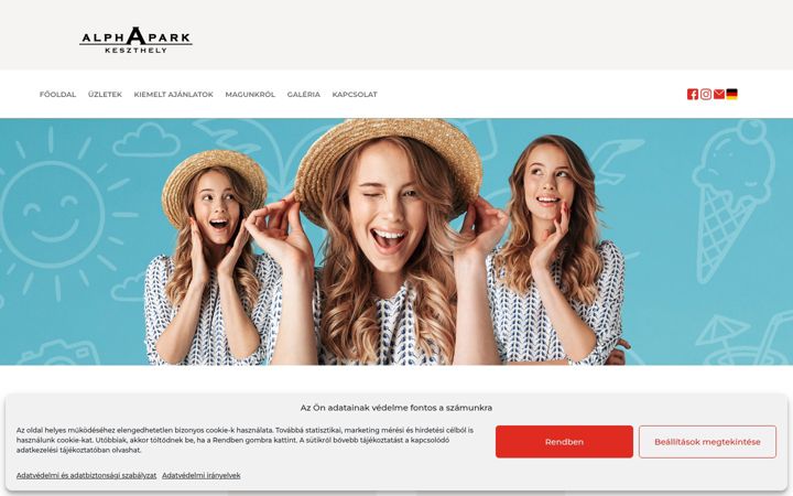Screenshot του alphaparkkeszthely.hu