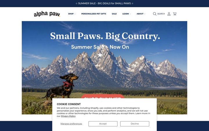 Skjámynd af alphapaw.com