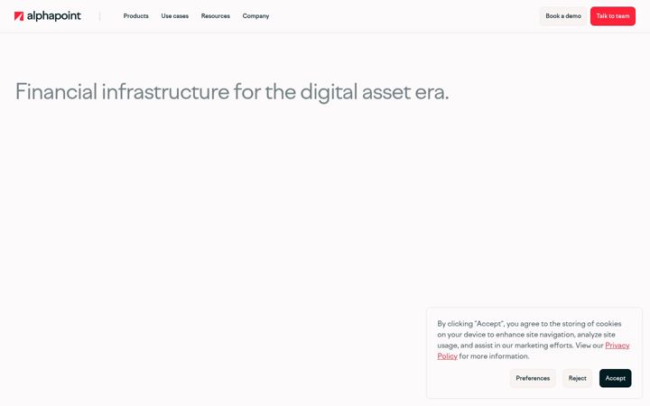 Screenshot of alphapoint.com