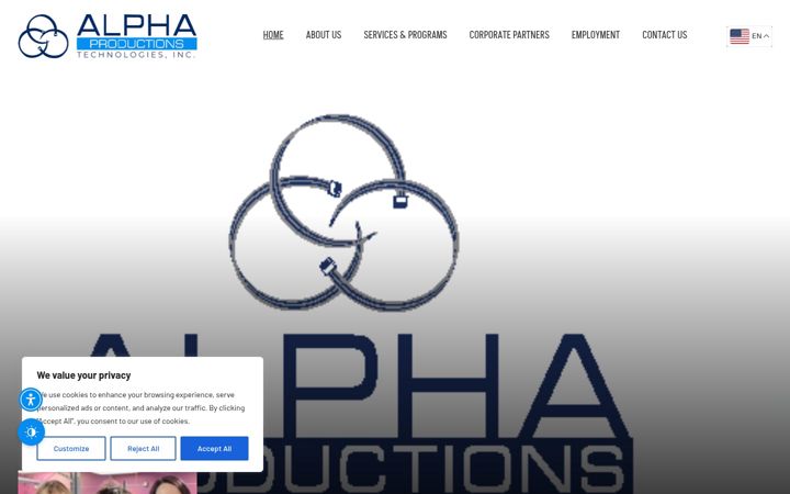 Screenshot of alphaproductions.org